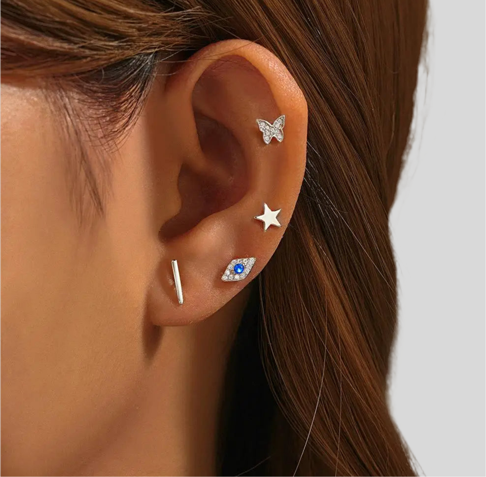 Celestial & Butterfly Stud Earring Set