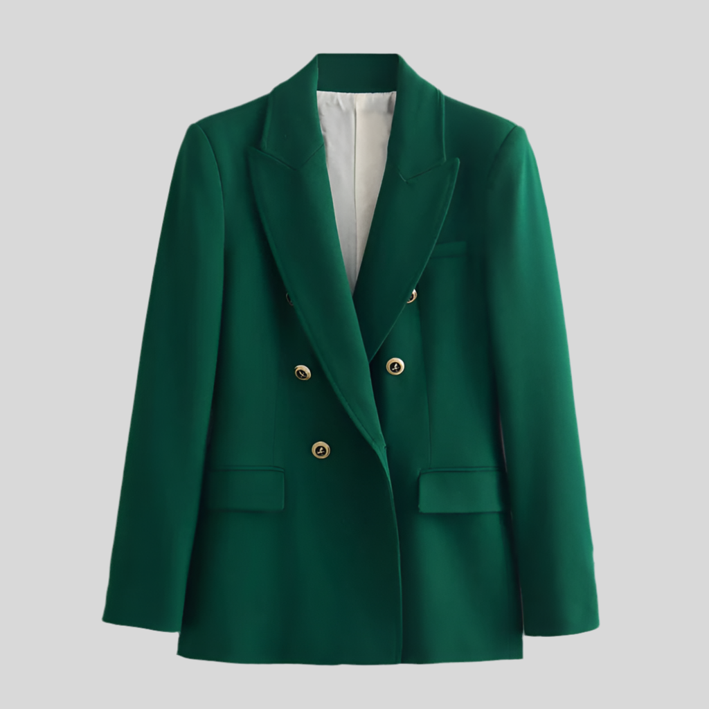 Double-Breasted Emerald Tailored Blazer