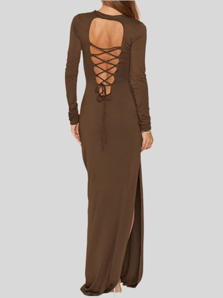 Rich Brown Maxi Dress