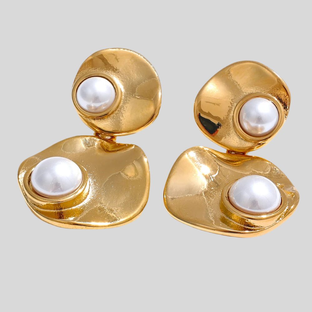 Modern Abstract Pearl Earrings