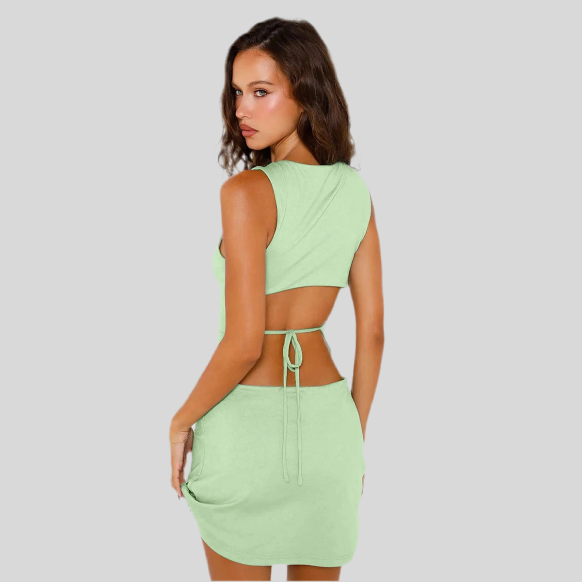 Soft Pastel Green Mini Dress