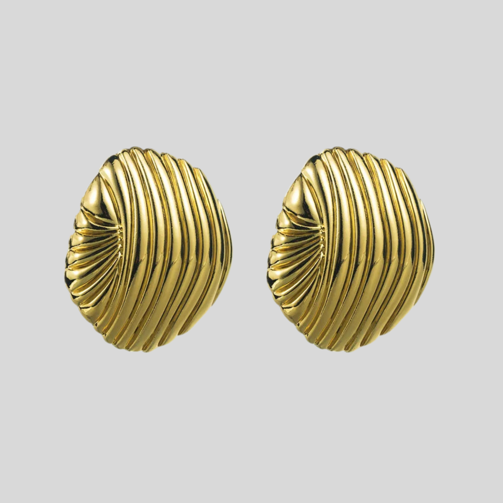 Bold Ribbed Shell Earrings