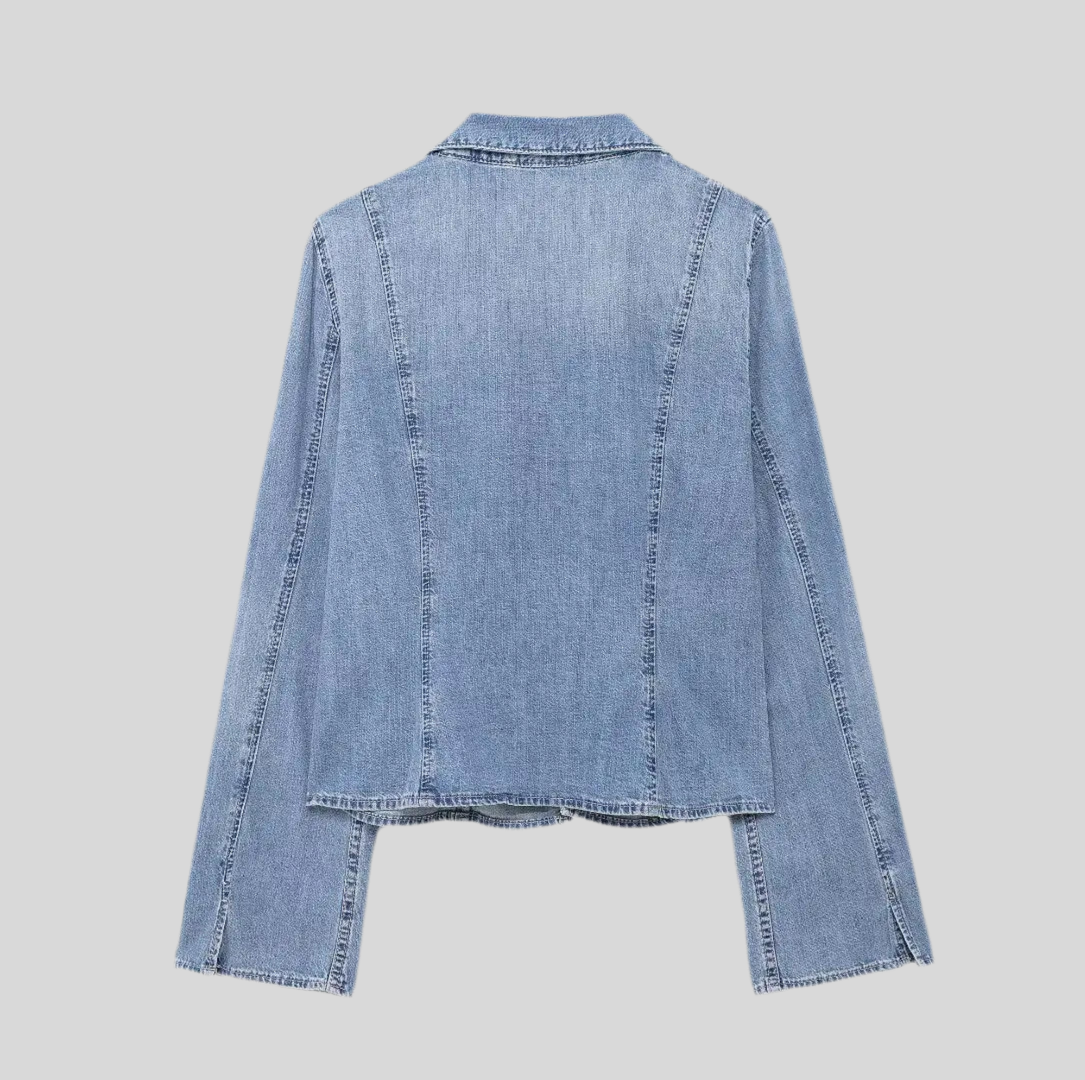 Tie-Front Denim Jacket