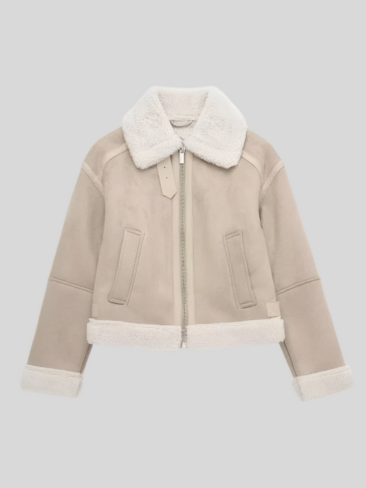 Shearling-Lined Aviator Jacket