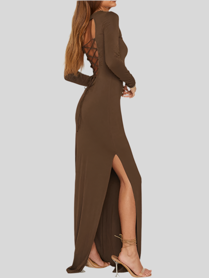 Rich Brown Maxi Dress