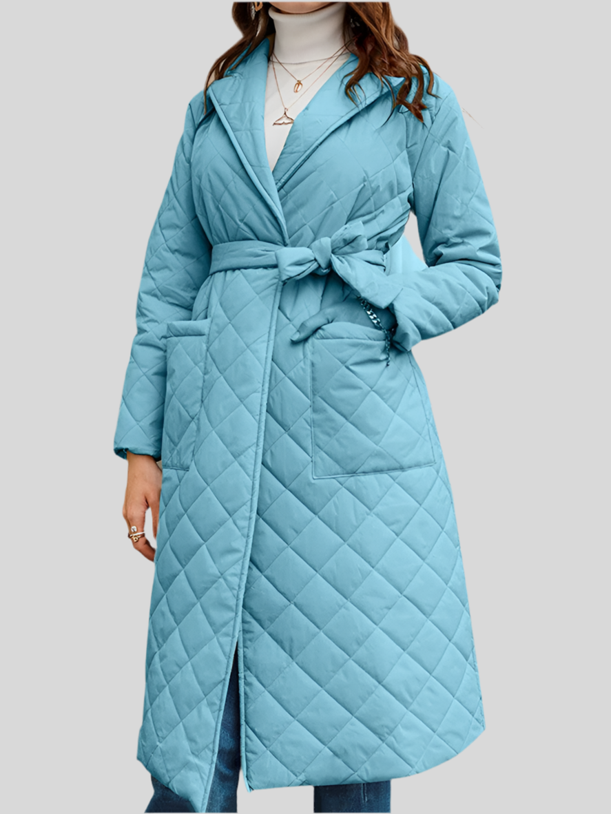 Quilted Long Belted Coat