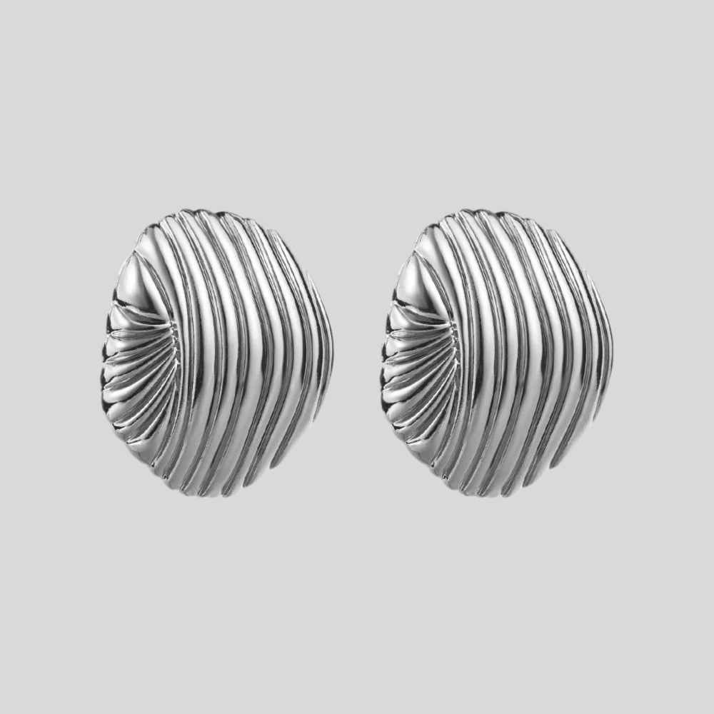 Bold Ribbed Shell Earrings