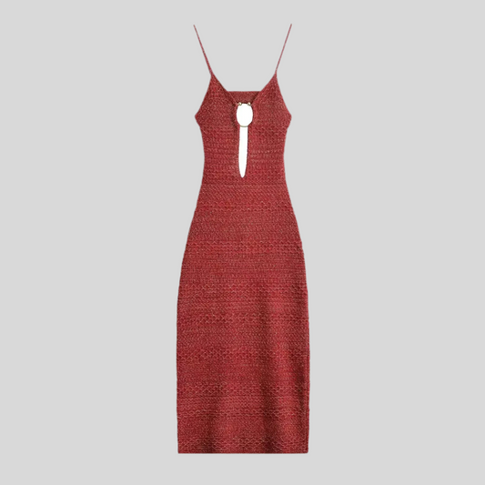 Spaghetti Strap Knitted Midi Dress