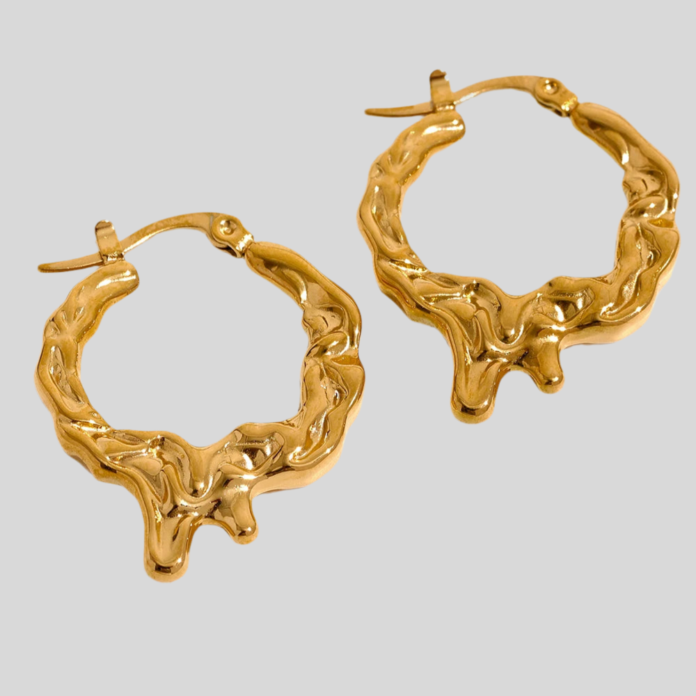 Molten Gold Hoop Earrings