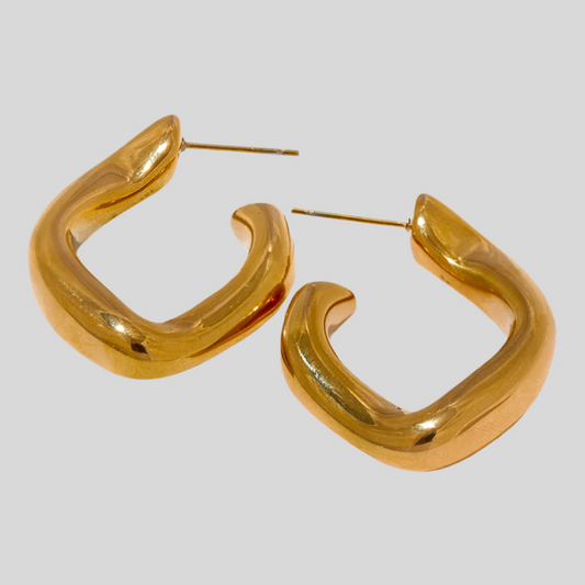 Abstract Chunky Hoop Earrings