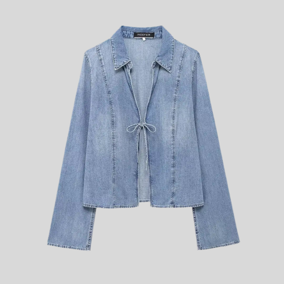 Tie-Front Denim Jacket