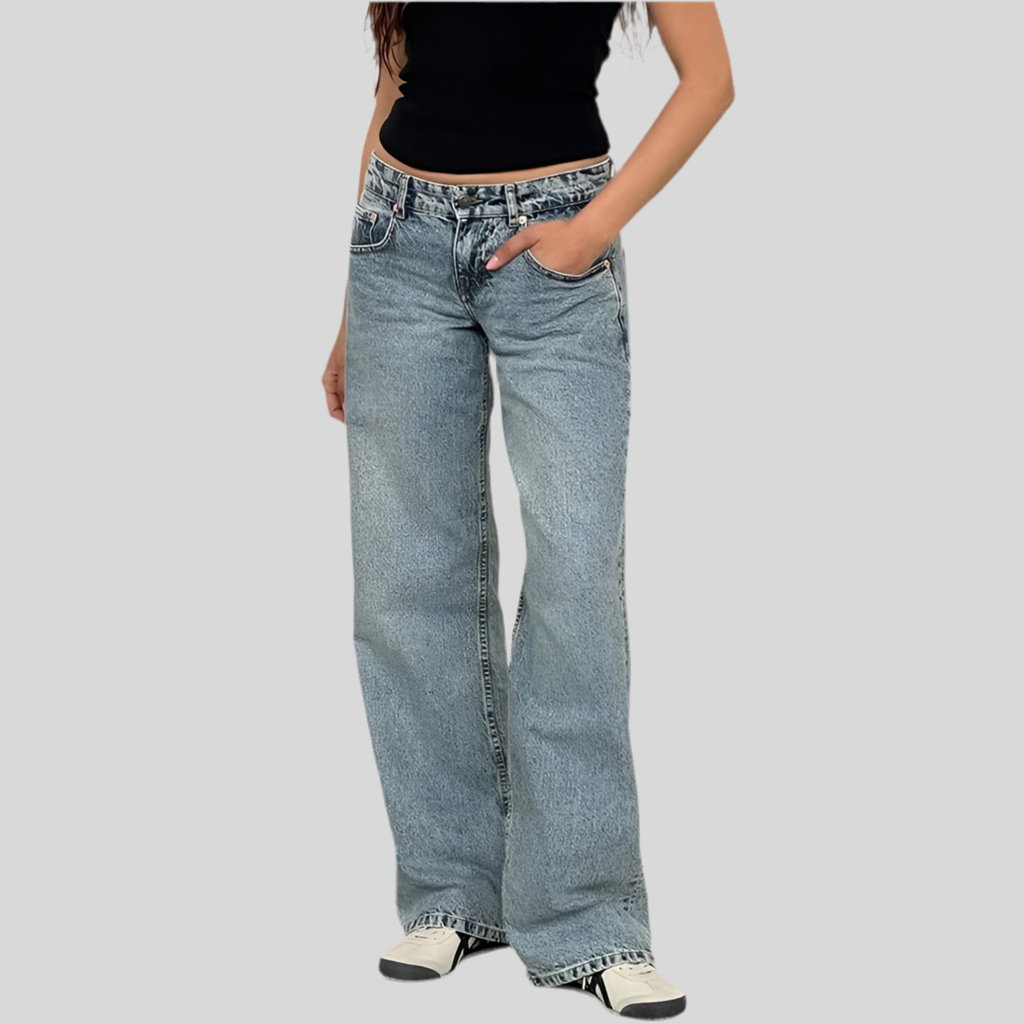 Vintage Wash Wide-Leg Jeans