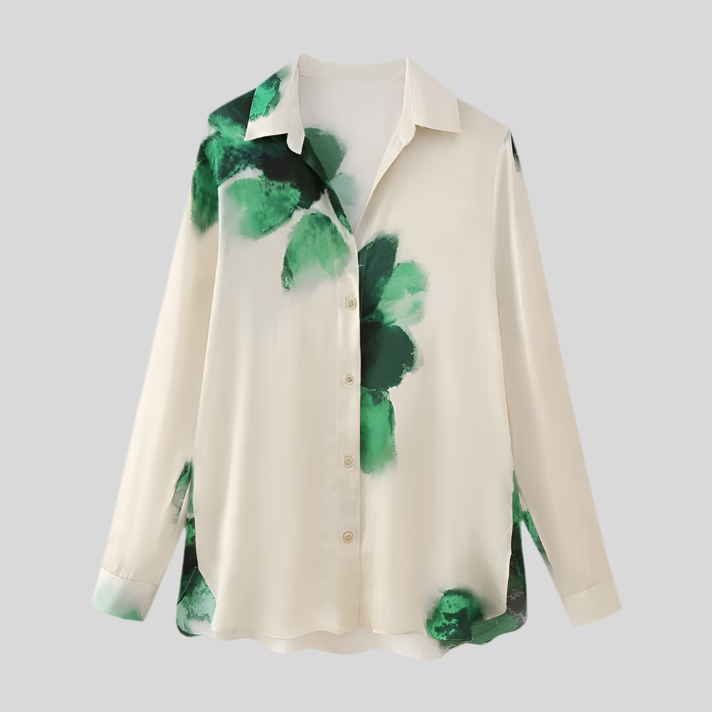 Watercolour Button-Up Blouse