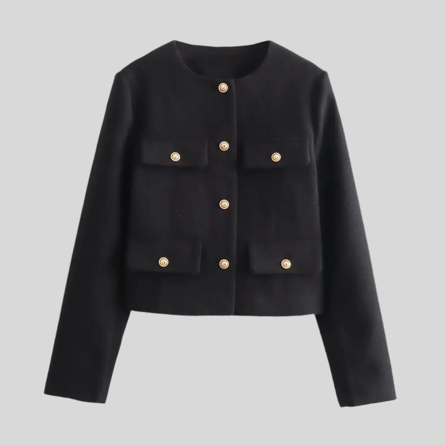 Chic Buttoned Pocket Jacket