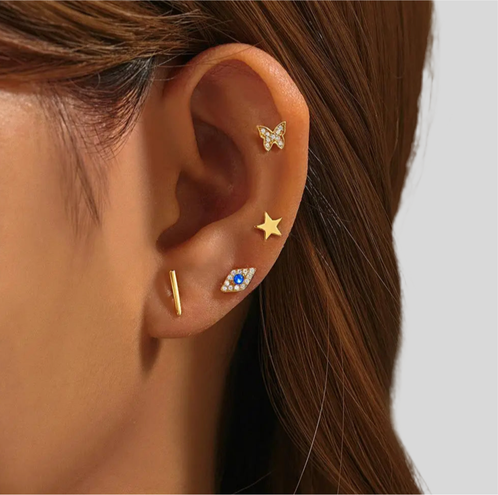 Celestial & Butterfly Stud Earring Set