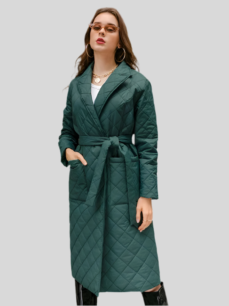 Quilted Long Belted Coat