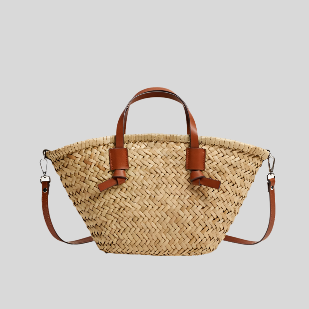 Coastal Charm Woven Straw Tote