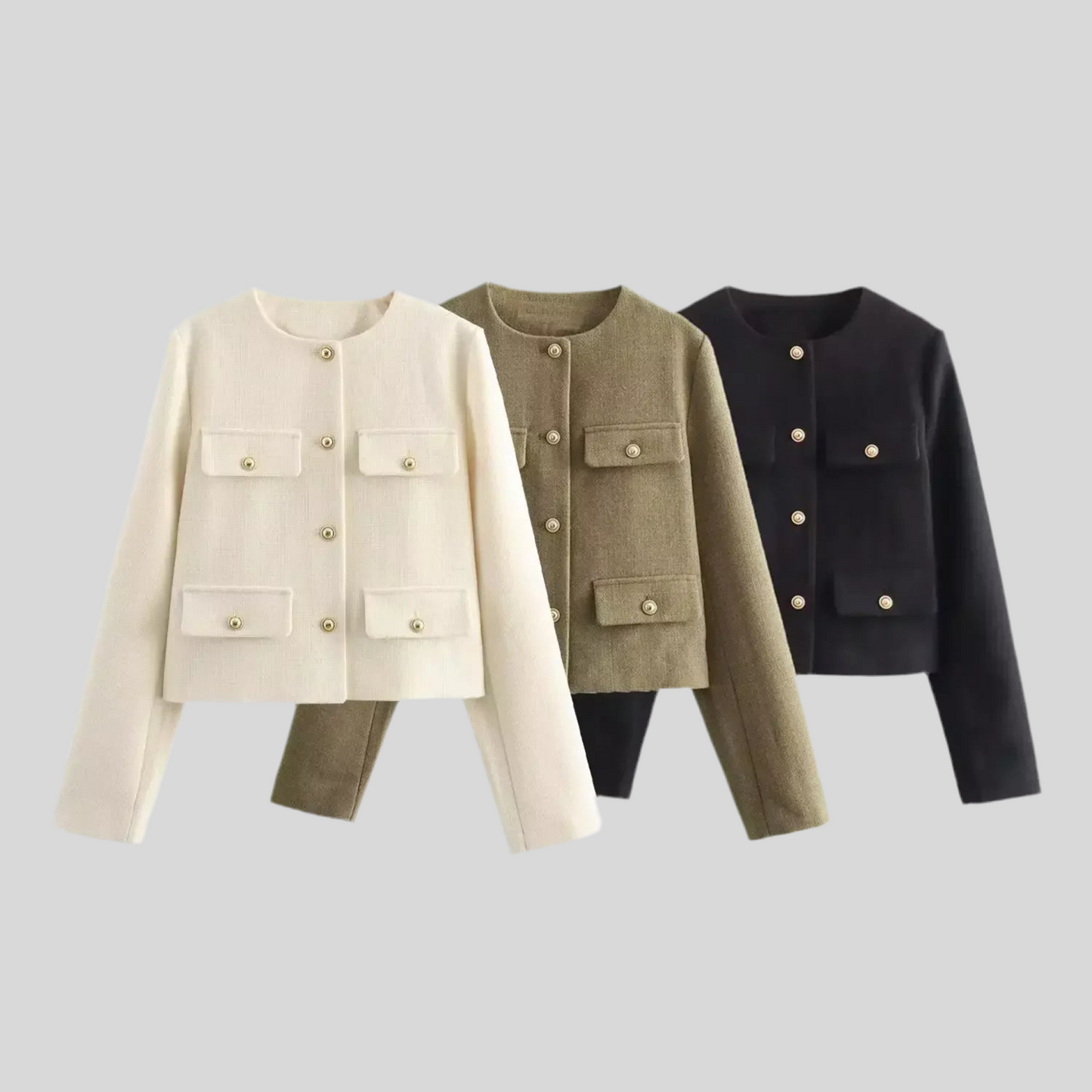 Chic Buttoned Pocket Jacket