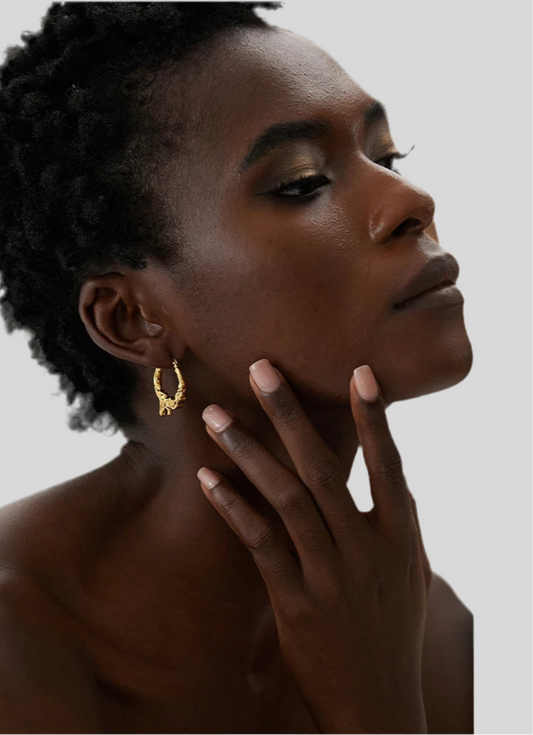 Molten Gold Hoop Earrings