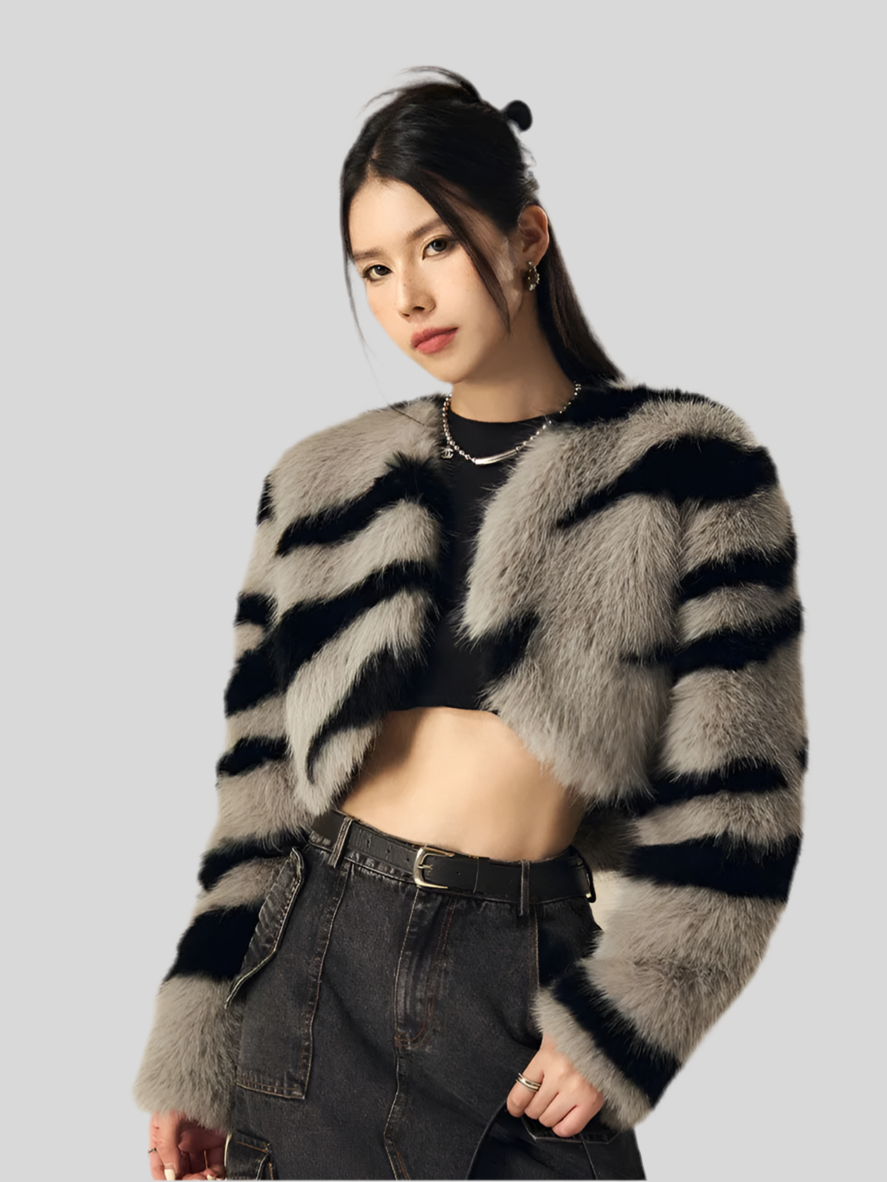 Faux Fur Cropped Jacket